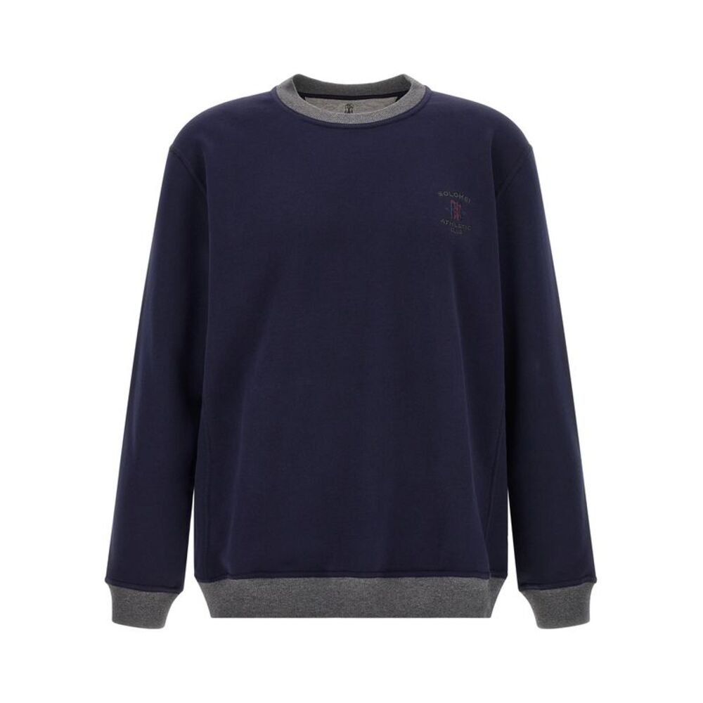 Brunello Cucinelli Blue Cotton Men's Sweatshirt